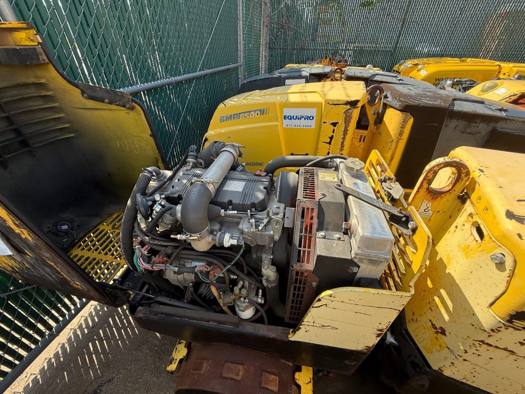 the engine inside of trench rollers equipment