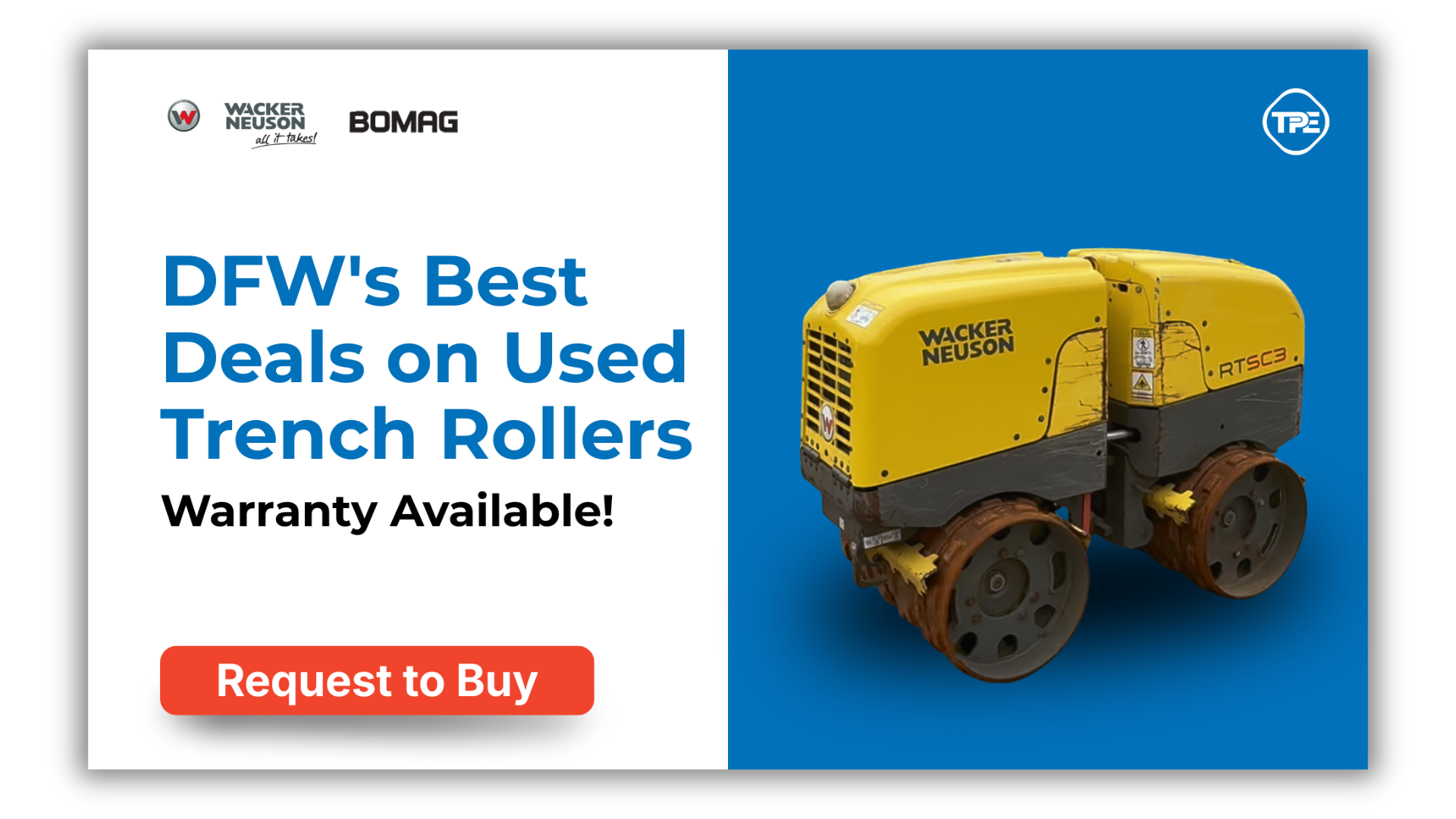 special warranty for used trench roller