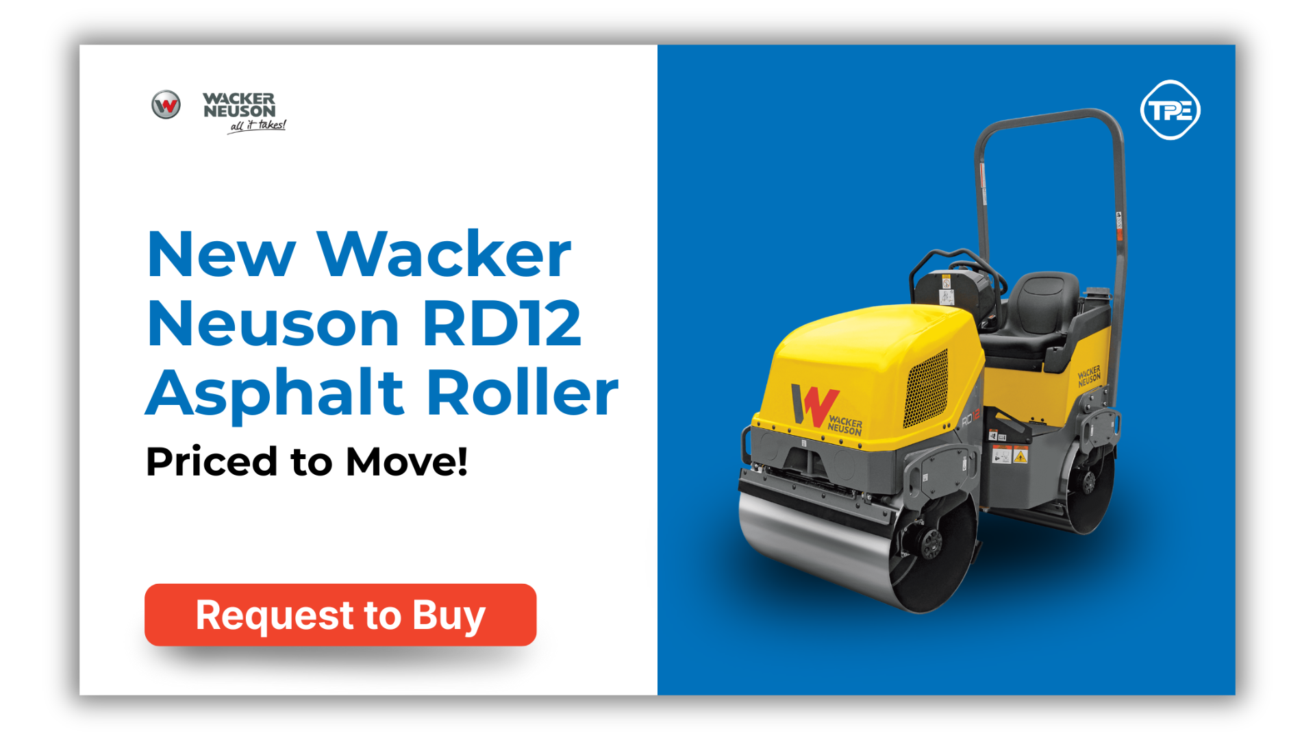 special price for wacker neuson ride on roller RD 12