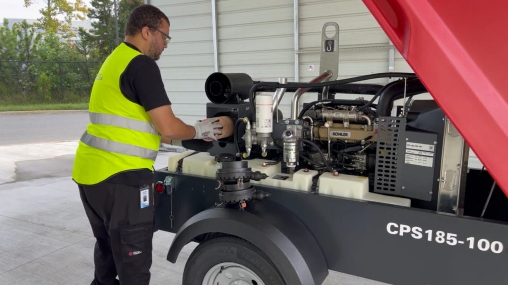 checking chicago pneumatic CPS 185 air filter