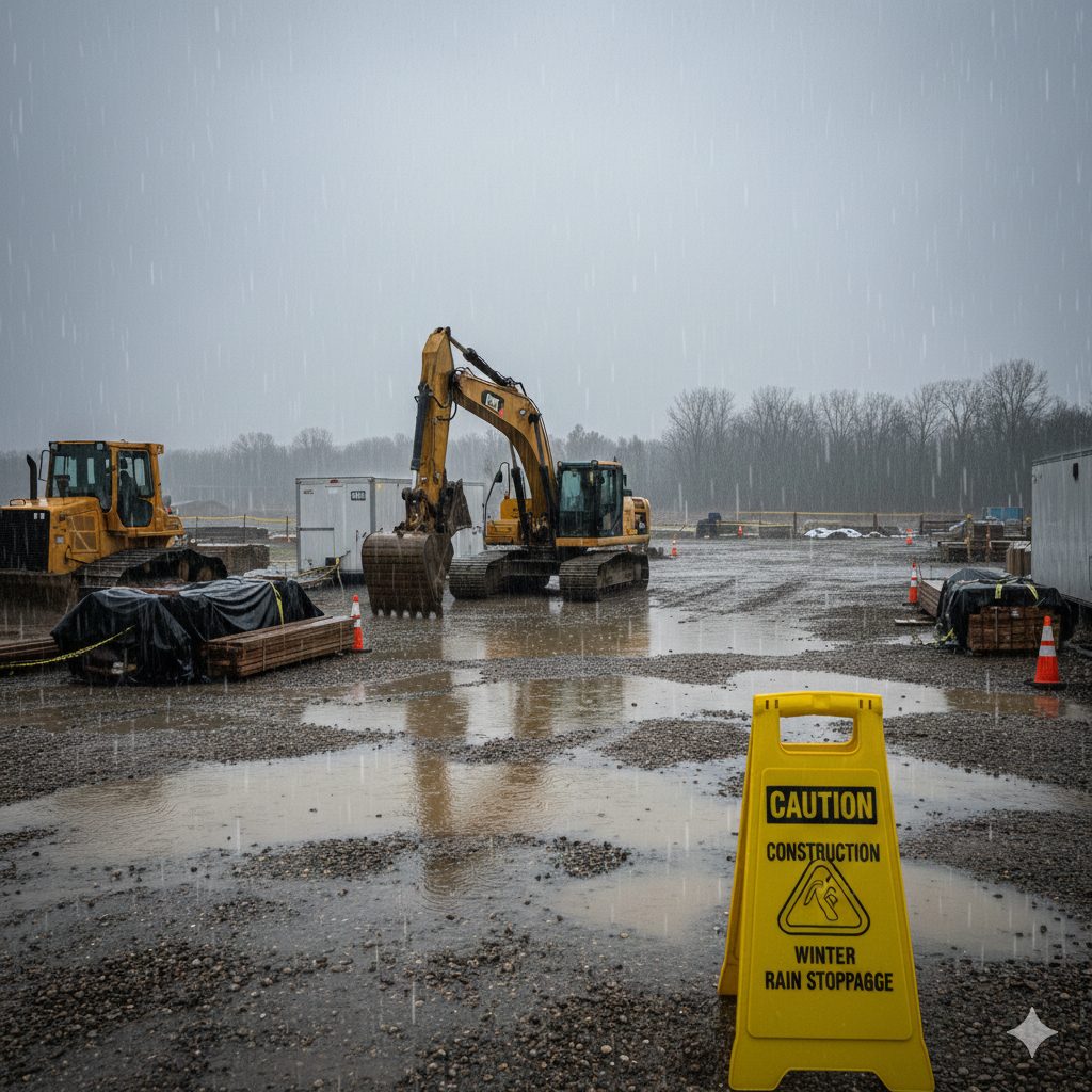 jobsite downtime due to heavy rain