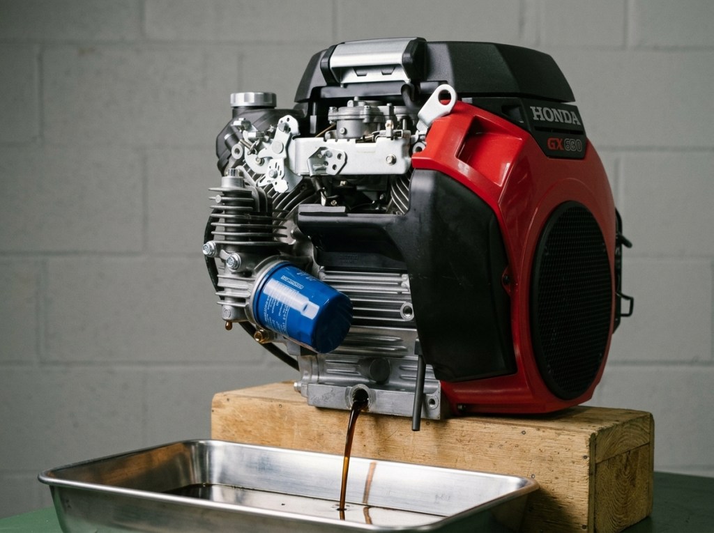 draining engine oil from honda gx 630