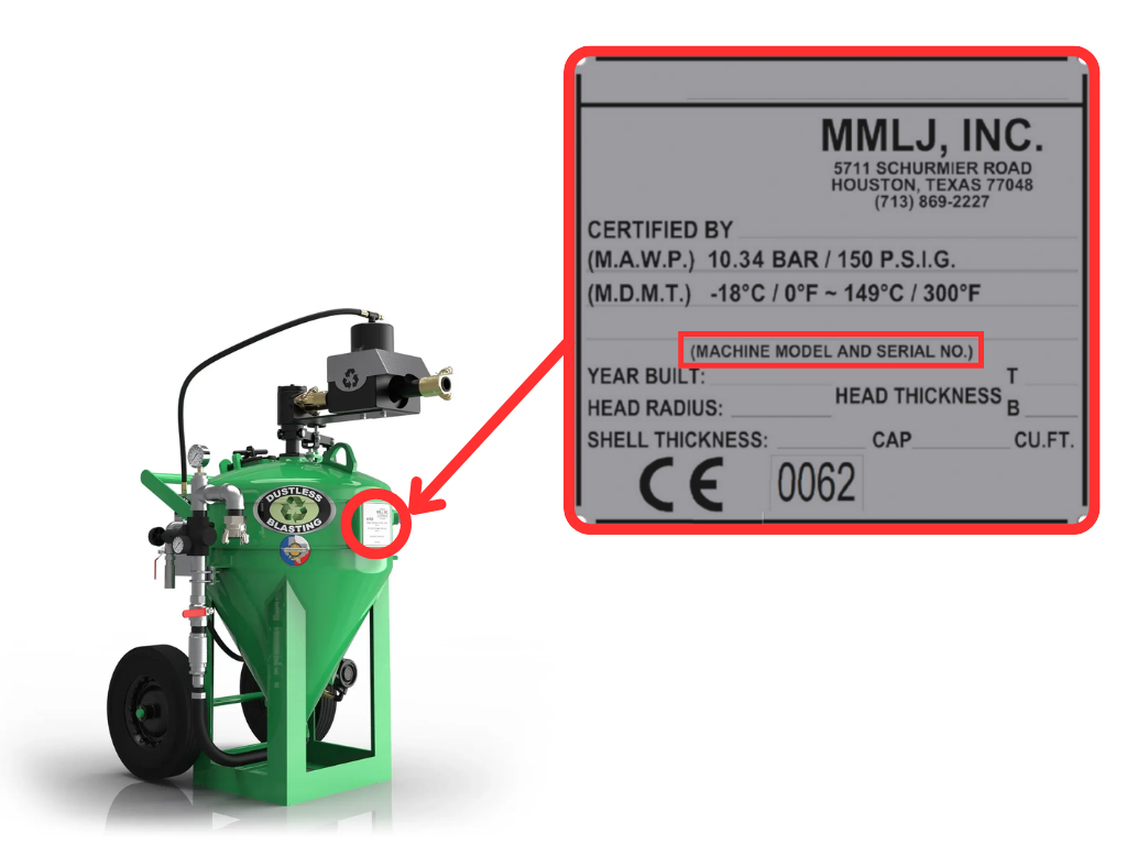 How to Find the Model & Serial Number on Dustless Blasting Machines